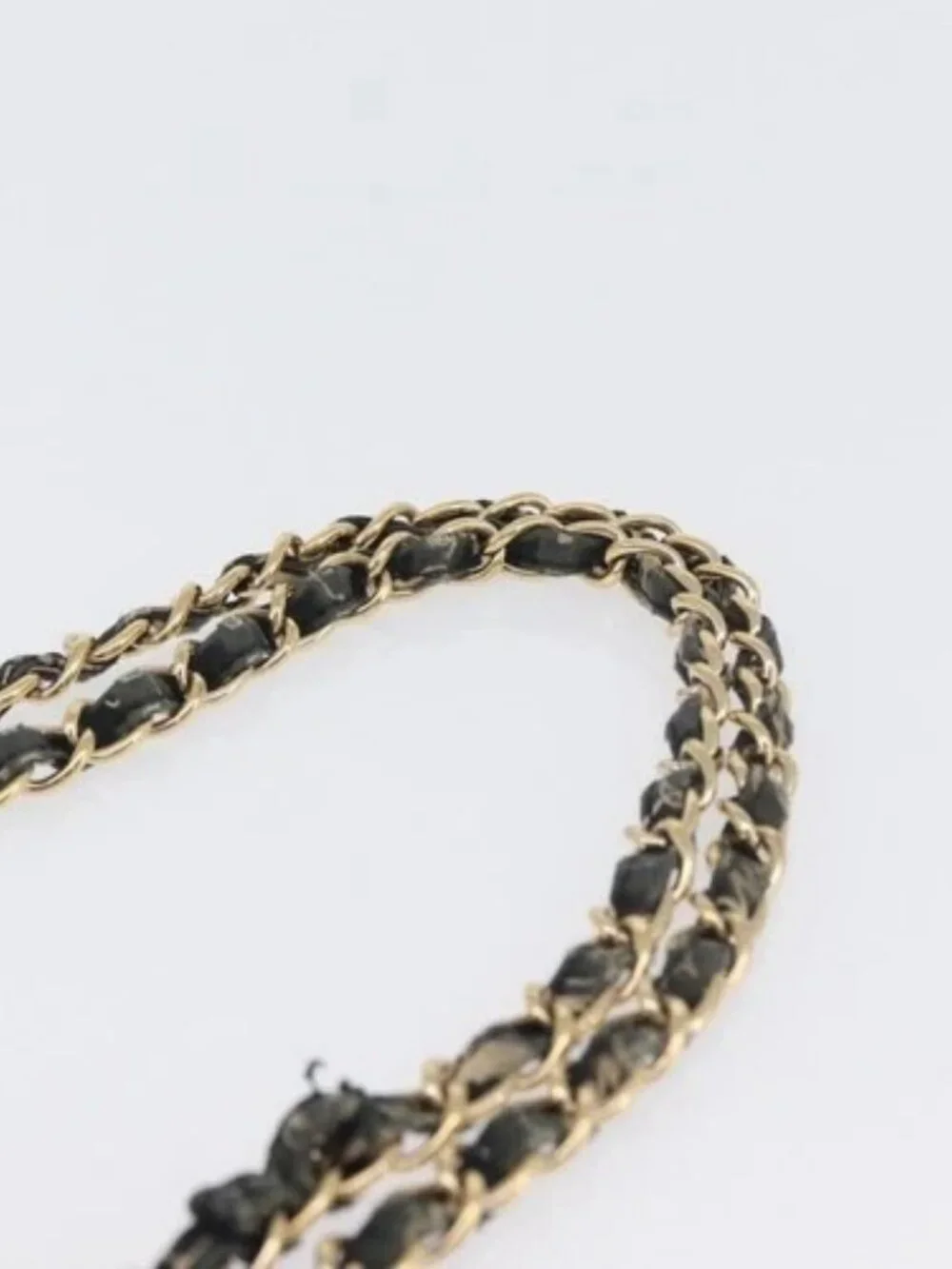CHANEL Matelasse Chain Shoulder Bag Nylon Green Gold CC Auth ARZ394A